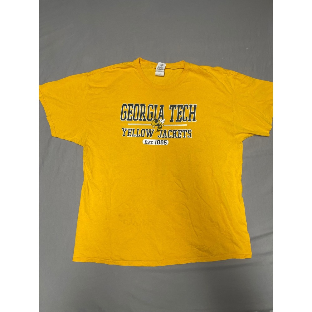 Gildan Georgia Tech Yellow Jackets T-Shirt Mens XL Gold Short Sleeve Cotton Tee